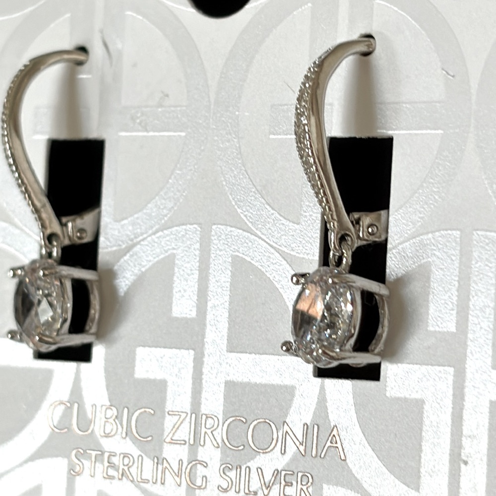 NWT Giani Bernini Cubic Zirconia Sterling Silver Drop Earrings - Picture 6 of 9